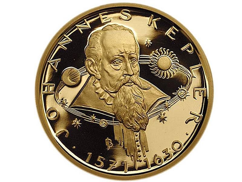 S portrétem Keplera emitovala jablonecká Česká Mincovna půluncovou zlatou medaili podle návrhu ak. soch. Jaroslava Beyvla. Líc.