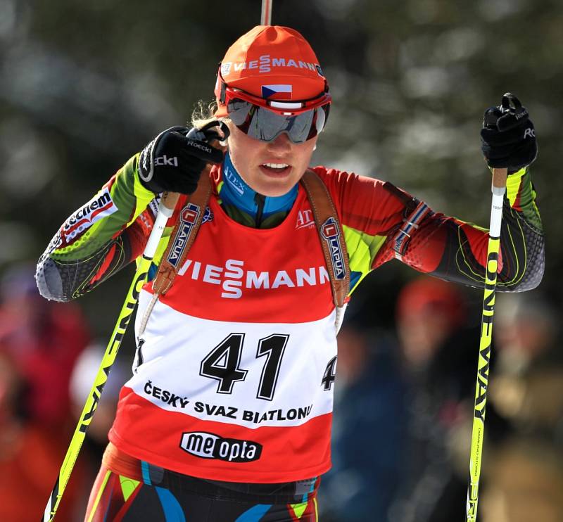 Supersprint na MČR dospělých v biatlonu. Na snímku Gabriela Soukalová.