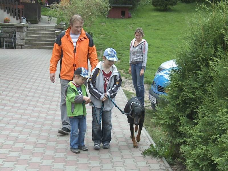 Za fenku v rekonvalescenci se zajeli do útulku Dášenka nejprve podívat a po několika dnech do šťastného shledání si ji odvezli. 