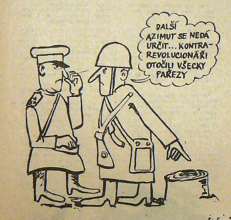 Vtipy ze srpna 1968 uveřejněné v tisku vydávaném na Jablonecku