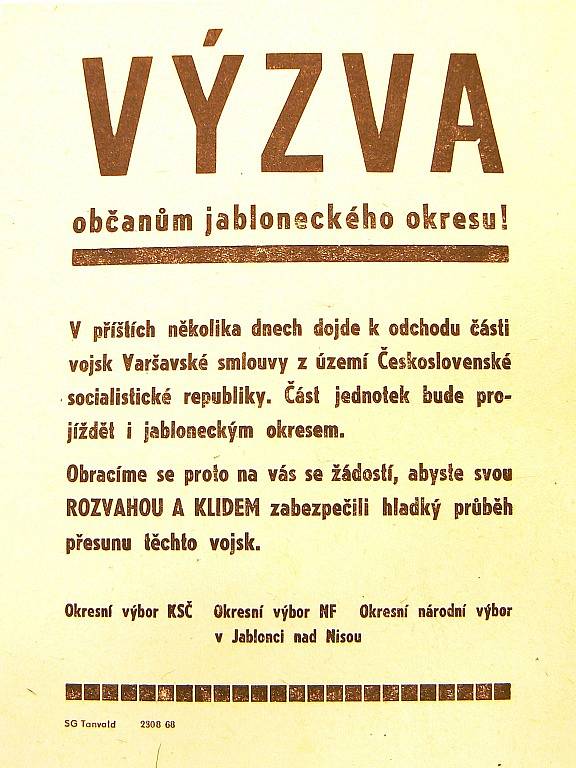 Srpen 1968. Ukázka dobového tisku, letáků a dalších tiskovin