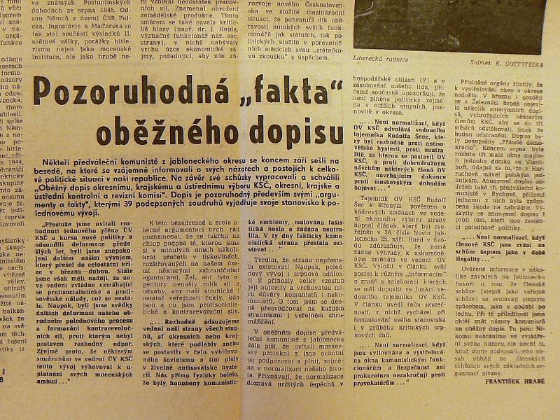 Srpen 1968. Ukázka dobového tisku, letáků a dalších tiskovin