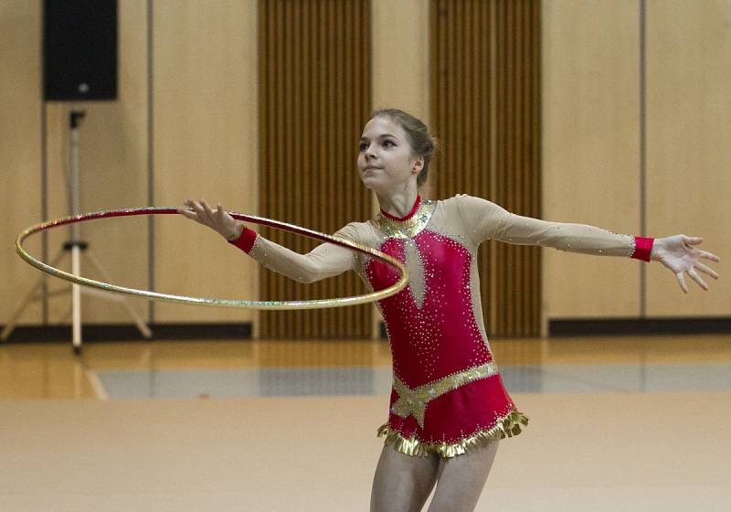 Moderní gymnastky v Jablonci závodily v Oblastním přeboru základního a volného programu a Severočeské lize.