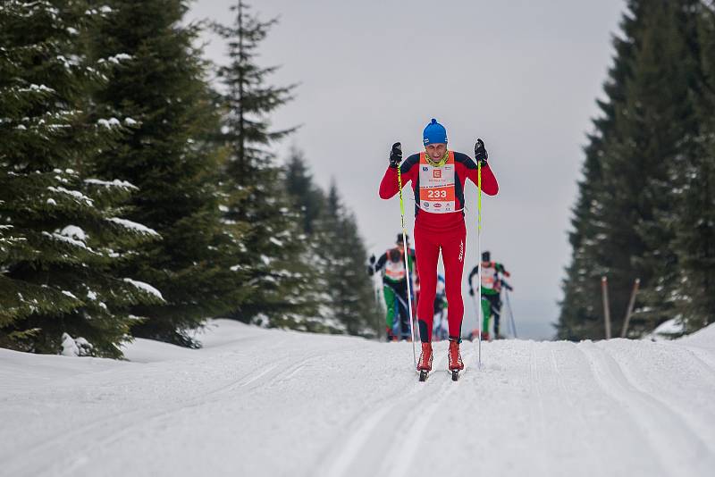 Jizerská 50, závod v klasickém lyžování na 50 kilometrů zařazený do seriálu dálkových běhů Ski Classics, proběhl 18. února 2018 již po jedenapadesáté. Na snímku je Josef Maňásek.