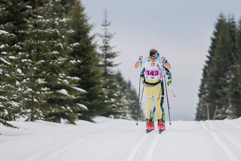 Jizerská 50, závod v klasickém lyžování na 50 kilometrů zařazený do seriálu dálkových běhů Ski Classics, proběhl 18. února 2018 již po jedenapadesáté. Na snímku je Astrid Oeyre Slind.