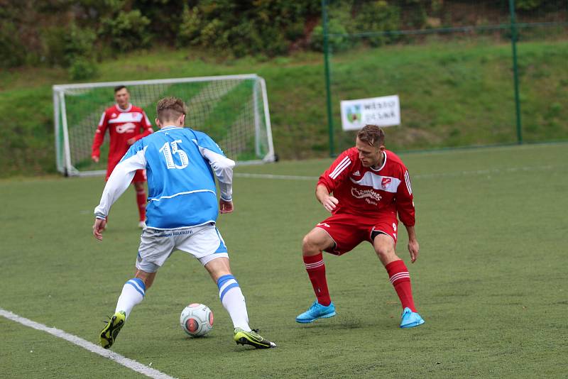 I.A třída. Desná - Jiskra Mšeno B 4:0 (2:0). Desná - modré dresy.