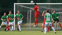 Jablonec si v generálce poradil a Varnsdorfem (v červeném) 5:0. Baumit čeká ve čtvrtek úvodní duel 2. předkola Evropské ligy.