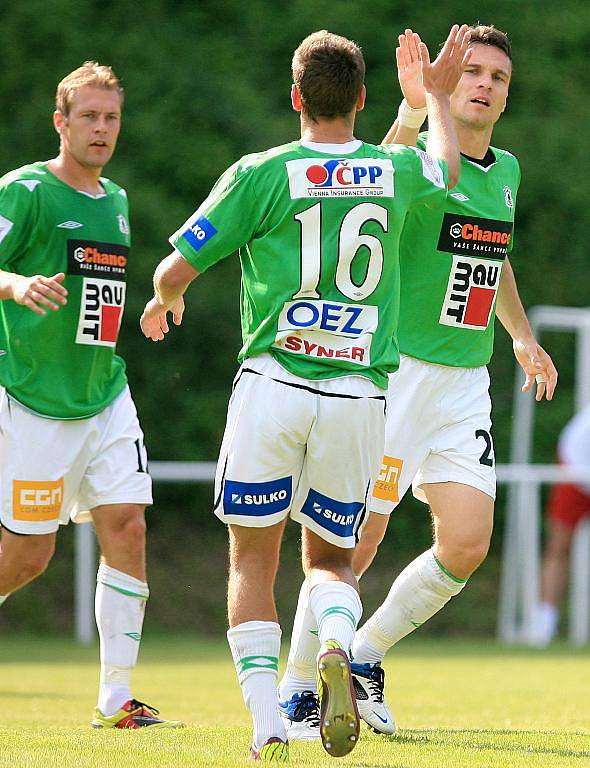 Jablonec si v generálce poradil a Varnsdorfem (v červeném) 5:0. Baumit čeká ve čtvrtek úvodní duel 2. předkola Evropské ligy.