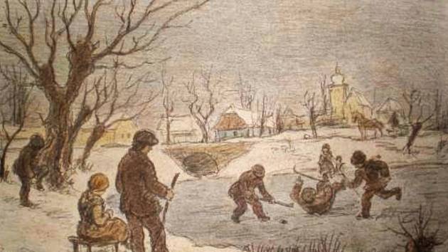 Vlastimil Rada - V zimě - výřez obrazu známého malíře