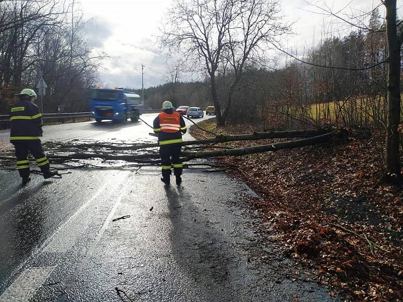 Popadané stromy na Maloskalsku.