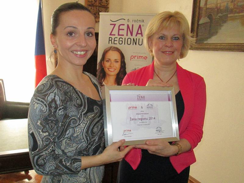 Milana Petrásková převzala ocenění Žena regionu 2014.