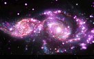 Srážka dvou galaxií v souhvězdí Velkého psa