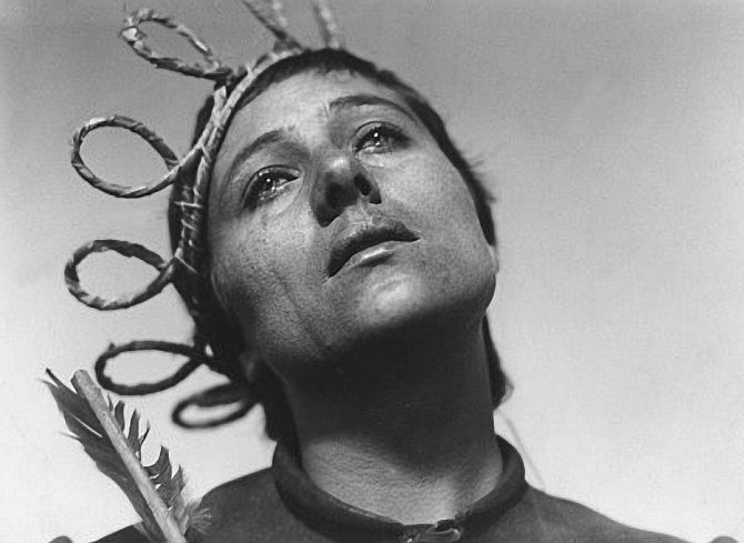 Záběr z francouzského němého filmu La Passion de Jeanne d'Arc z roku 1928