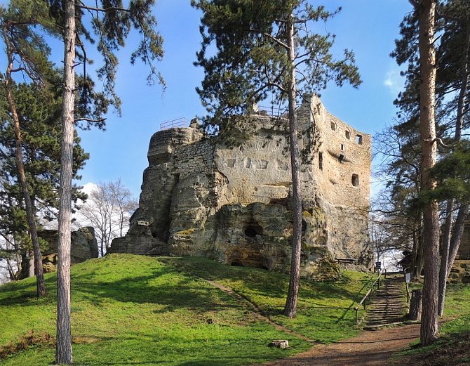 Hradní jádro /Valečov/ od západu.  