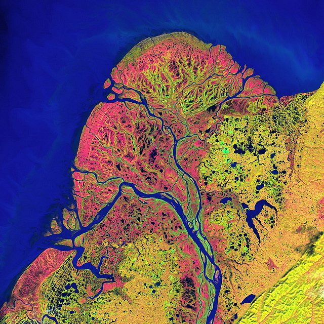 2. místo: Delta Yukonu (22. září 2002)   Jezírka, rybníčky, říčky a slepá ramena – to vše tvoří deltu severoamerické řeky Yukon. Na jihozápadě Aljašky tak existuje jedna z největších říčních delt na s