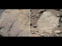 Odlišné horniny na různých místech Marsu