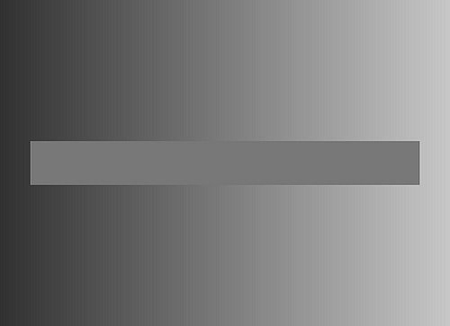 Obdélník uprostřed má v celé své ploše ve skutečnosti stejnou barvu (není vlevo světlejší a vpravo tmavší, jak se na první pohled zdá).