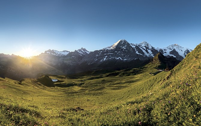 Pohled na krajinu v okolí Grindelwaldu