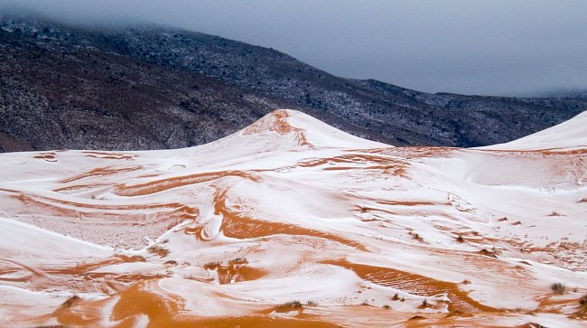 Sníh napadl na Sahaře poprvé po 37 letech.
