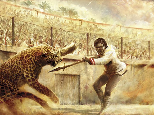 V 2. století n. l. se bojovníci se zvířaty utkávali v amfiteátru Leptis Magny s levharty a jinou divokou africkou zvěří. 