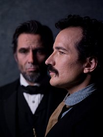 Jesse Johnson portrays John Wilkes Booth and Billy Campbell portrays Abraham Lincoln in the television film Killing Lincoln based on the best-selling book by Bill O'Reilly.

photo credit:  National Ge