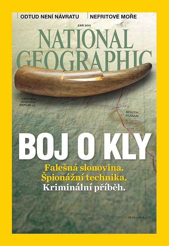 Na obálce: Takovýto umělý kel byl vybaven vysílačkou a podstrčen na trh se slonovinou, aby se díky jeho putování daly sledovat a vystopovat tajné stezky pašeráků slonoviny.