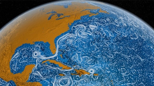 Nová animace oceánů připomíná drogový trip. Anebo obraz od van Gogha?