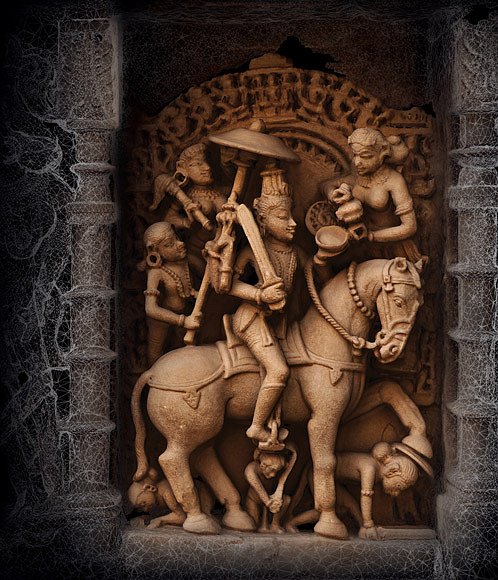 Trojrozměrná virtuální kopie kamenného reliéfu Kalkího, vtělení hinduistického boha Višnua, uchová podobu sochy, pokud by byla někdy zničená. Figura uprostřed, vytvořená za použití laserového skenován
