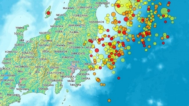 Všechna zemětřesení roku 2011 - VIZUALIZACE
