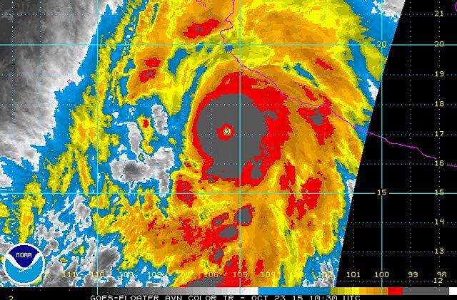 Satelitní snímek hurikánu Patricia
