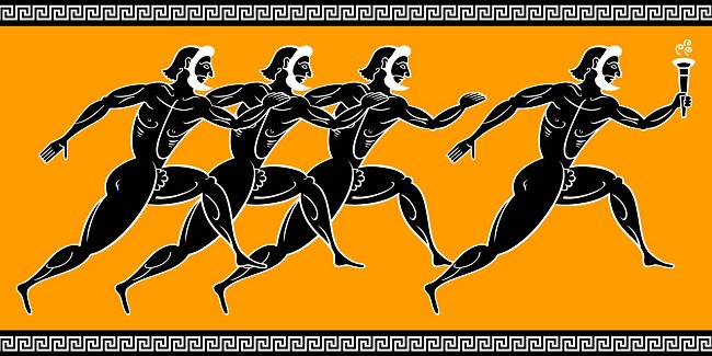 Navzdory válečné inspiraci znamenaly olympijské hry dočasný mír mezi neustále válčícími řeckými městskými státy. Nápis na bronzové desce známý jako Posvátné příměří zajišťoval bezpečný průchod pro sportovce a přerušení válečných aktivit.