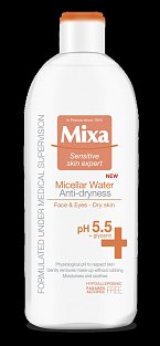 Micelární voda Mixa Micellar Water Optimal Tolerance odstraňuje make-up a veškeré nečistoty, napomáhá i regeneraci a pečlivě pleť hýčká . Cena 199,90.