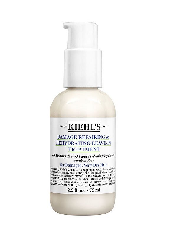 Péče na vlasy bez oplachování Damage Repairing and Rehydrating Haircare. Vyživuje a hydratuje poškozené vlasy. Kiehl’s, cena 830 Kč. 