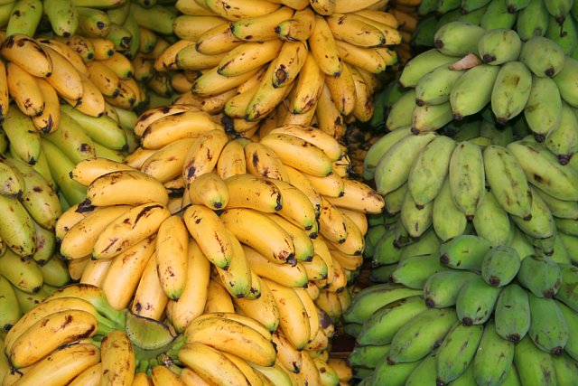 Banány jsou menší než u nás a některé jsou určené pouze k vaření.