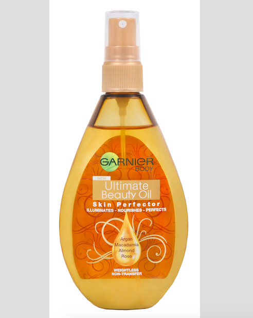 Zkrášlující tělový olej Ultimate Beauty Oil Skin Perfector, díky kterému bude pokožka krásná, rozzářená a vyživená, Garnier, cena 159 Kč.