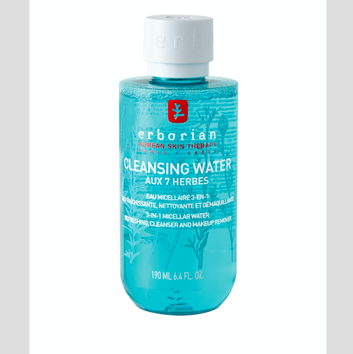 Jemná čisticí micelární voda ERBORIAN CLEANSING WATER, K dostání exkluzivně v síti parfumerií Marionnaud za cenu 190 ml - 549 Kč.