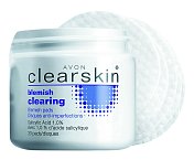 apuštěné čisticí tamponky Clearskin s kyselinou salicylovou, Avon, 30 ks 129 Kč.