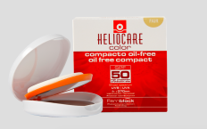 Heliocare Compacto SPF 50 Oil Free, odstín Fair, make-up pro všechny typy pleti včetně té citlivé, poskytuje pleti ochranu před slunečním zářením, www.heliocare.cz, 10 g za 599 Kč.