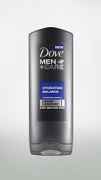 Pro muže. Sprchová péče pro tělo i vlasy Dove Men+Care Hydration Balance, cena 72,90 Kč.