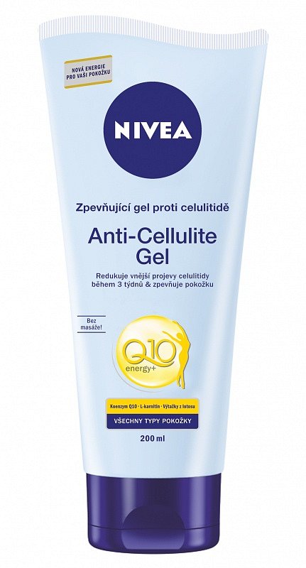Zpevňující gel proti celulitidě Q10 energy, NIVEA, 200 ml, 250 Kč. 