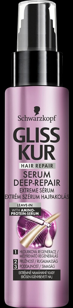 Vlasové sérum Gliss Kur Serum Deep Repair Extreme Serum Schwarzkopf. Cena 199,90 Kč.