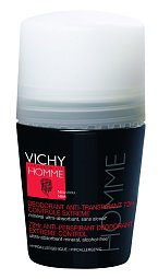 Kuličkový deodorant proti nadměrnému pocení 72Hr Anti-perspirant Deodorant Extreme Control, Vichy Homme, 50ml 239 Kč