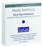 Obnovující sérum Silver Eyes Radiance s pigmenty stříbra pro mimořádné projasnění očního okolí. Syncare, kúra na 28 dnů, 14 ampulí za 961 Kč.