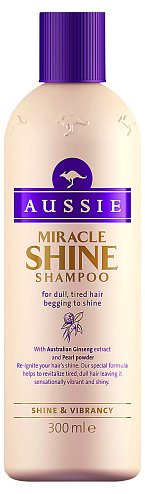 Šampon Aussie Miracle Shine, cena 149 Kč.