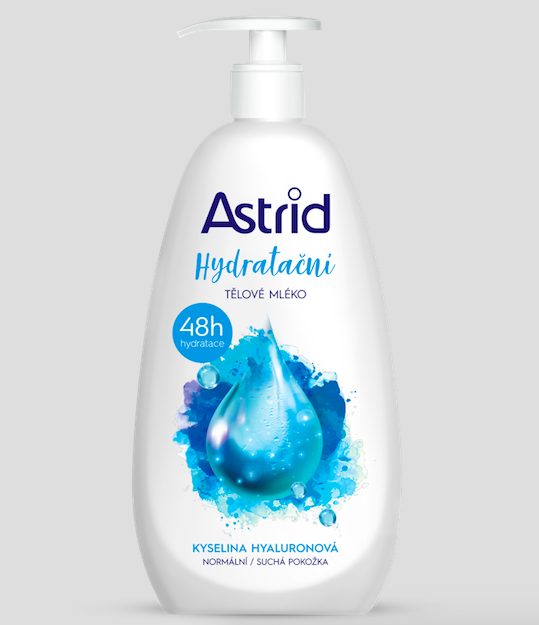 Hydratační tělové mléko, Astrid, 99 Kč.