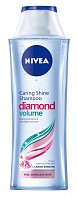 Šampon Diamond Volume Nivea. Vlasy získají objem a hladkou strukturu. Cena 74,90 Kč.