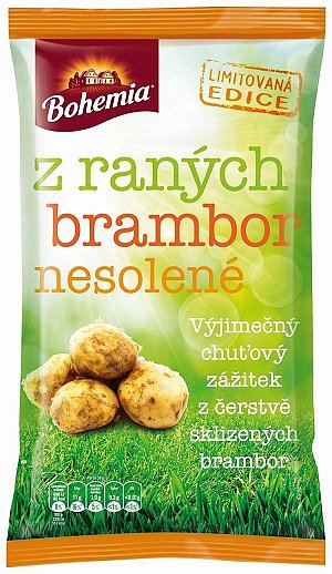 Limitovaná edice Bohemia Chips z raných brambor.