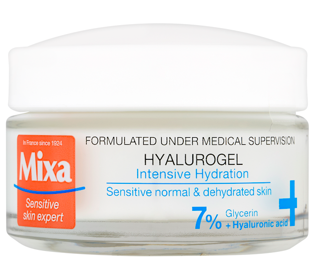 Krém Hyalurogel je skvělý pro citlivou pleť se sklonem k dehydrataci, Mixa, cena 250 Kč.