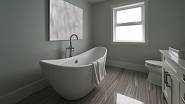 U volně stojící vany je důležité dobře vymyslet, kde bude přívod vany a jak ošetřit to, abyste při případném sprchování nepolili vodou podlahu i stěny. Zdroj: Shutterstock