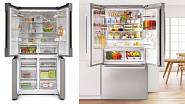 Velkokapacitní chladničky zleva: KFN96VPEA, doporučená cena 47 490 Kč, KFF96PIEP, doručená cena 72 990 Kč